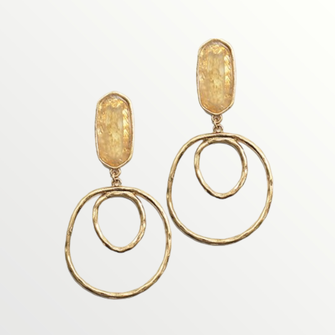 Gold Disc Earrings, Minimalist Jewelry, Hammered Disc Earrings – Abiza